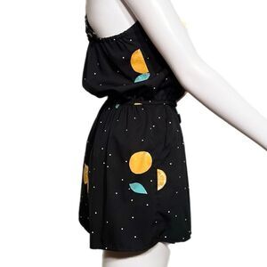 Silky Fruit Print Pocket Romper